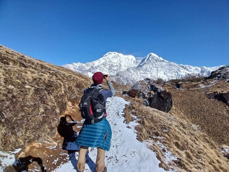 Trekker admiring view